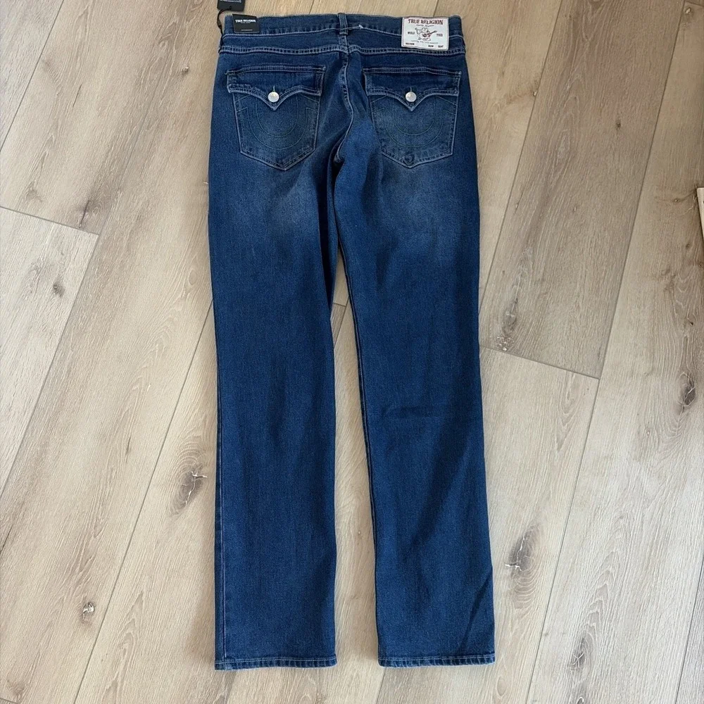 True Religion Ricky Relaxed Straight Jeans Size 34 X 34 NWT Flap‎ Pockets